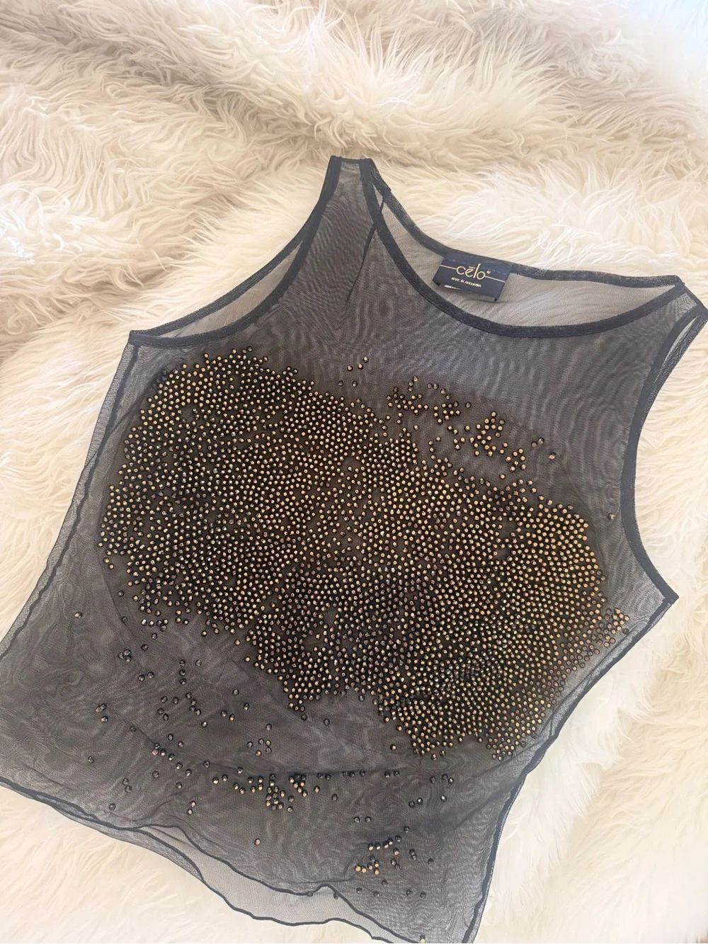 Embellished mesh top - Picture 6 of 7